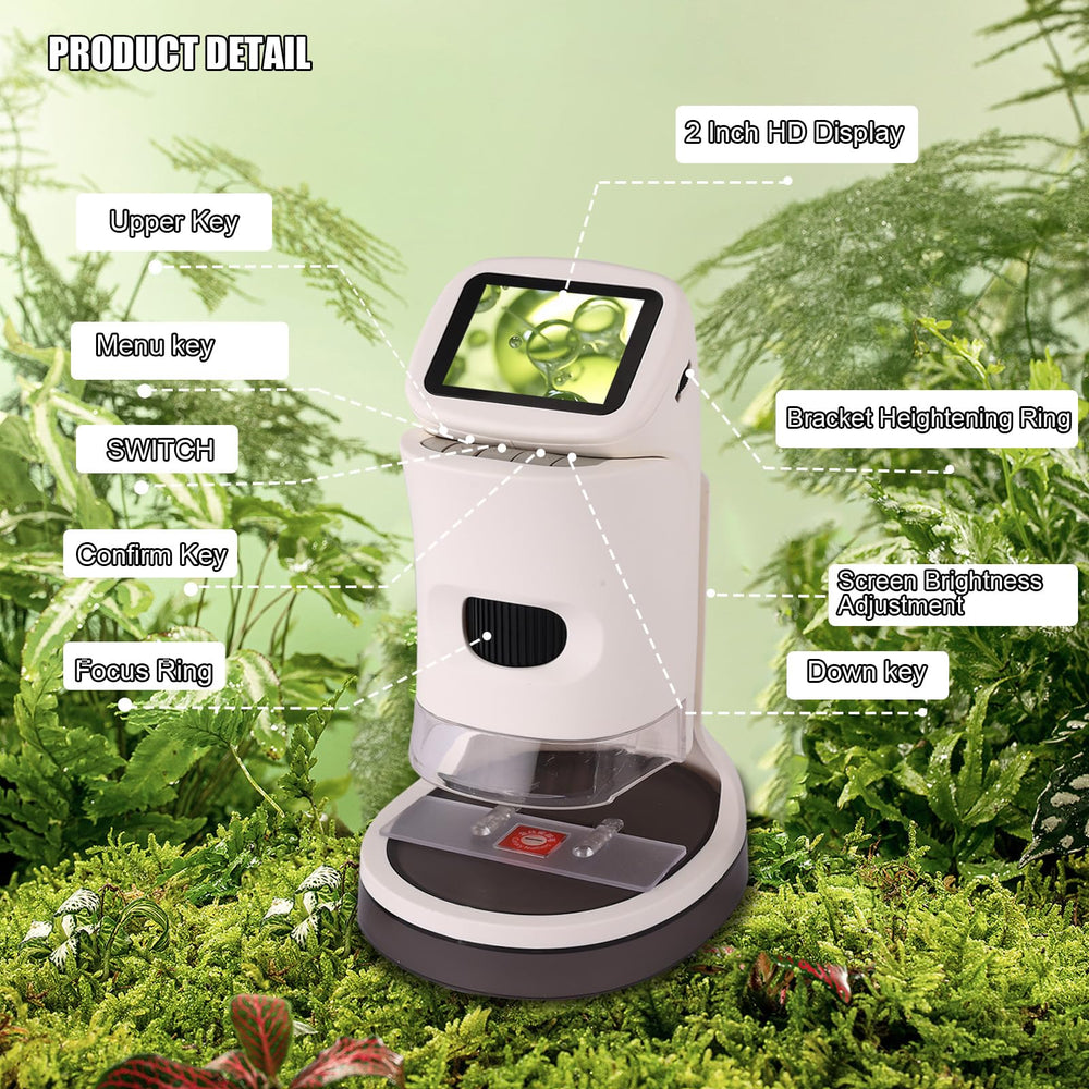 OOZSTAR kid microscope captures photos and videos for sharing discoveries.