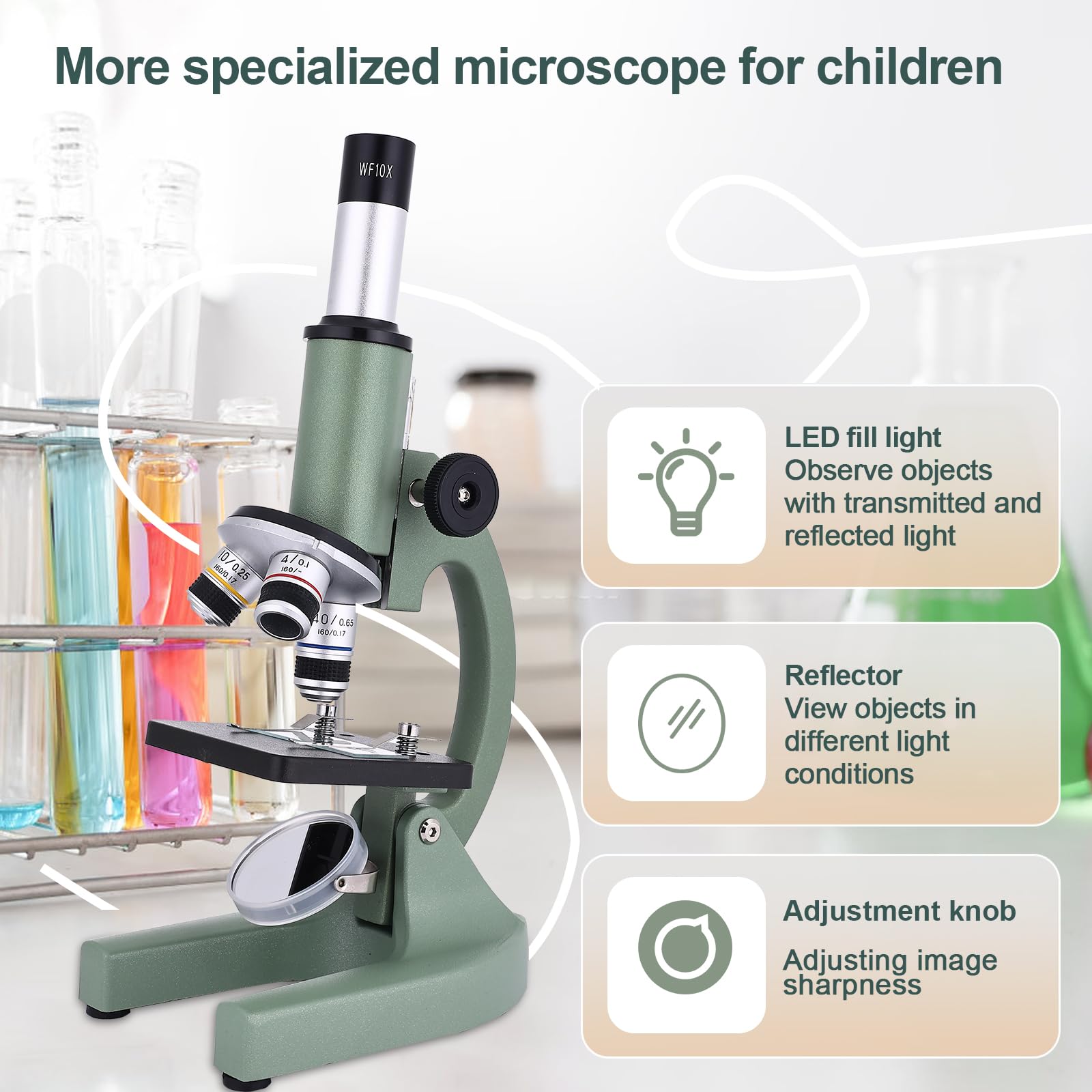 OOZSTAR microscope with LED fill light for clear viewing in dim environments