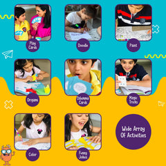 Open The Joy Feel Better Bag: activity book cover inviting puzzles and doodles.