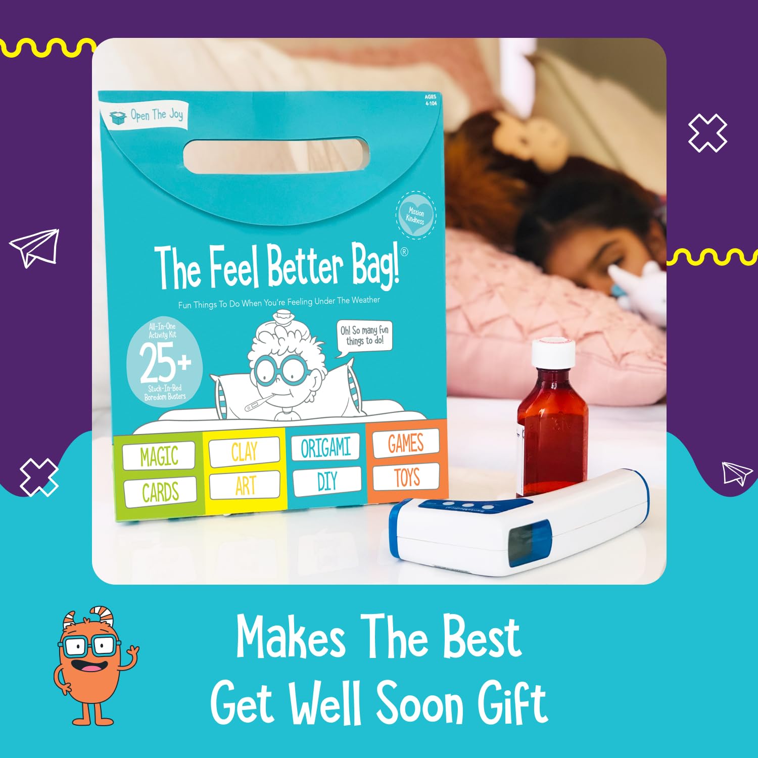 Open The Joy Feel Better Bag: family play encourages bonding and shared joy.