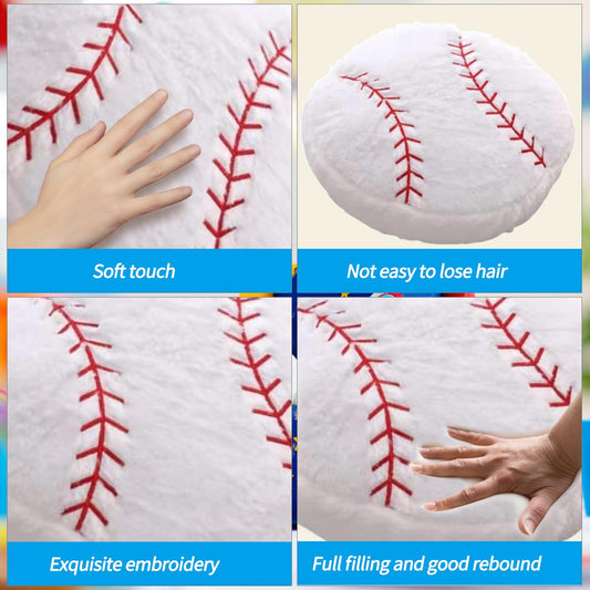 OPHRBU baseball pillow side view, fluffy fill supports relaxed seating.