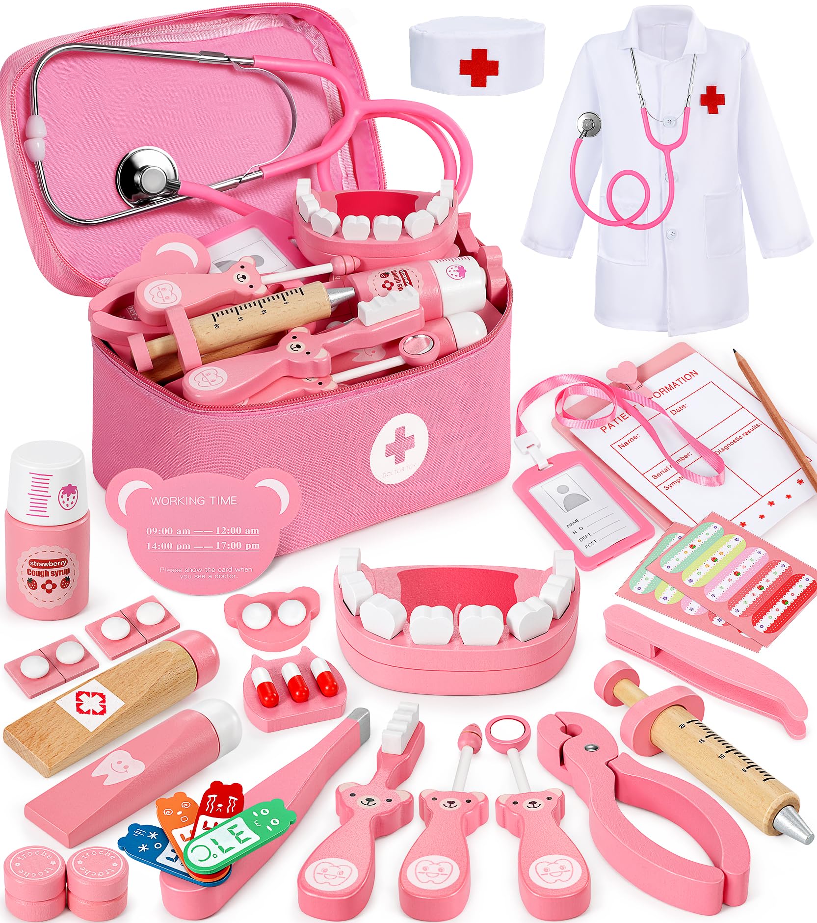 Ophy Doctor Kit for Kids 40-piece set for imaginative medical play.
