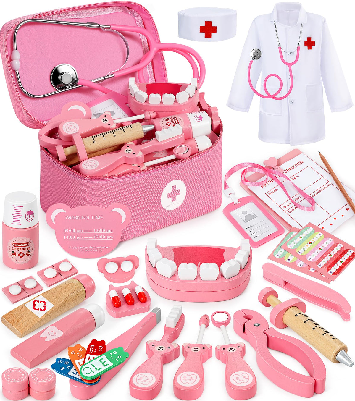 Ophy Doctor Kit for Kids 40-piece set for imaginative medical play.