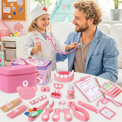 Ophy Doctor Kit kids dentist costume supports caring, imaginative play.