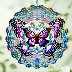 Opjoy butterfly wind spinner 12in outdoors adds color and motion.