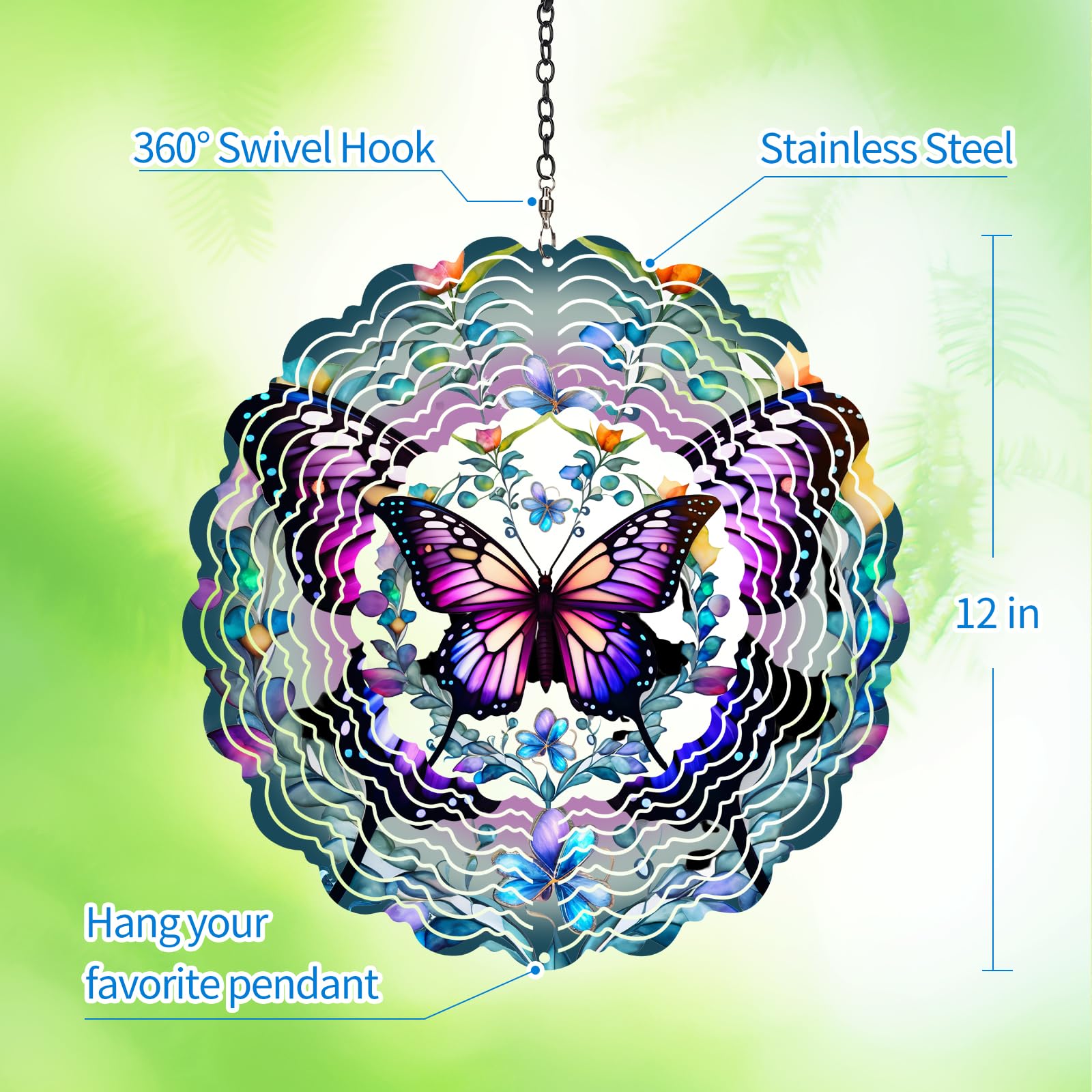 Opjoy stainless steel butterfly wind spinner withstands weather for lasting beauty.