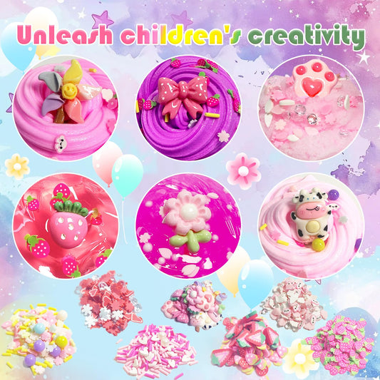 OPLDYRK pink slime cloud kit with fluffy texture for sensory exploration