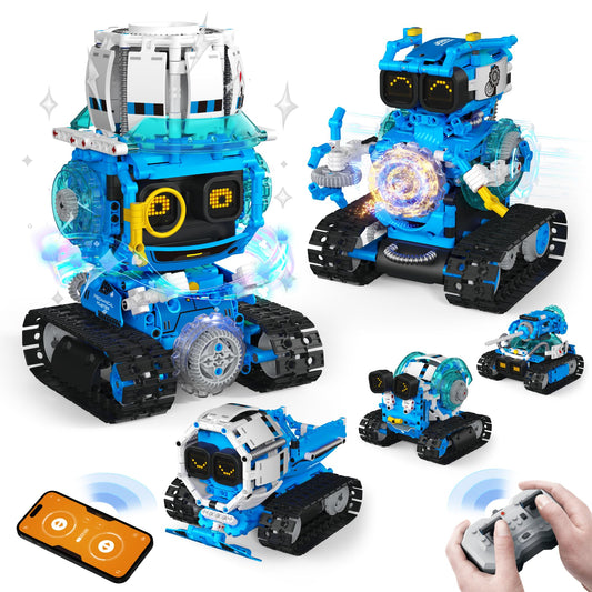 Opmind 5-in-1 robot building blocks enable hands-on STEM exploration.