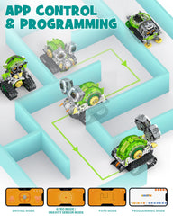 Opmind remote control and app enable flexible, screen-free play.