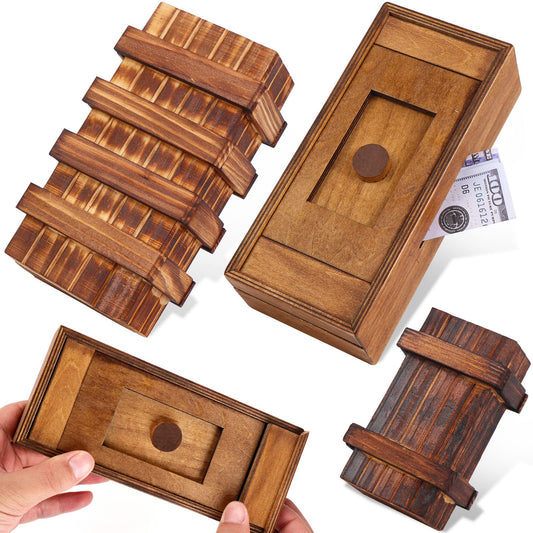 Oppaxf Puzzle Box 3Pack with hidden compartments, close-up of storage feature
