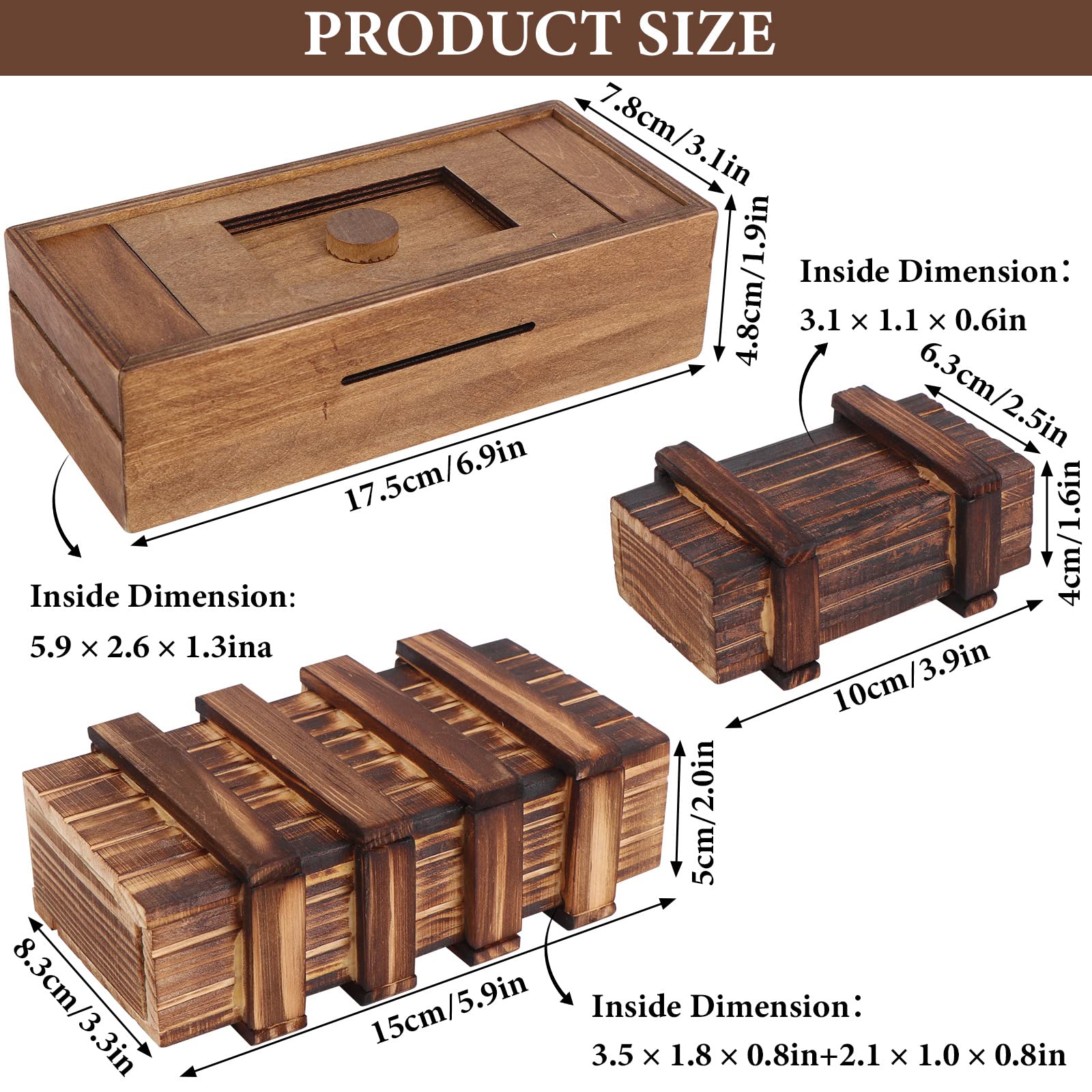 Oppaxf wooden puzzle box shows different styles and concealed designs