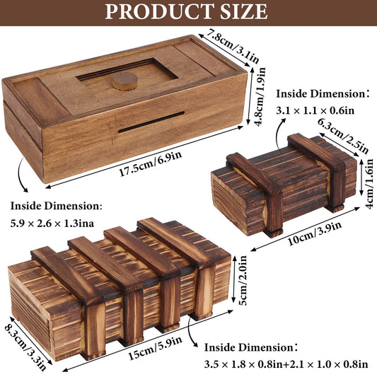 Oppaxf wooden puzzle box shows different styles and concealed designs