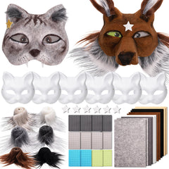 OPPKIE cat fox therian mask pack, blank canvas for coloring and cosplay.
