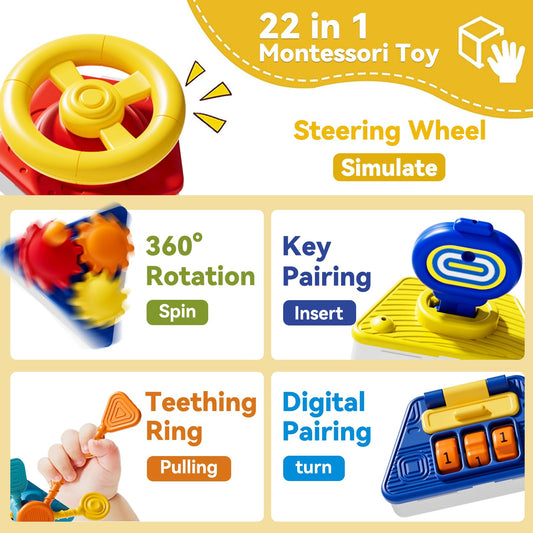 Oppvoci busy board pull string encourages grasp-and-pull actions