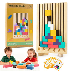 Oppvoci wooden Montessori blocks puzzle assembly enhances spatial reasoning