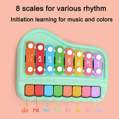 Oprala 2-in-1 baby piano xylophone with colorful keys enhances early color recognition.