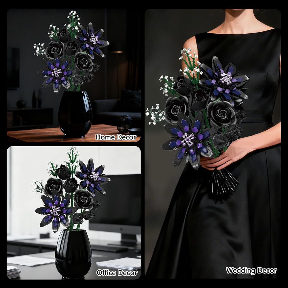 OQMI Flower Bouquet Building Set: gothic aesthetic elevates any room ambiance.