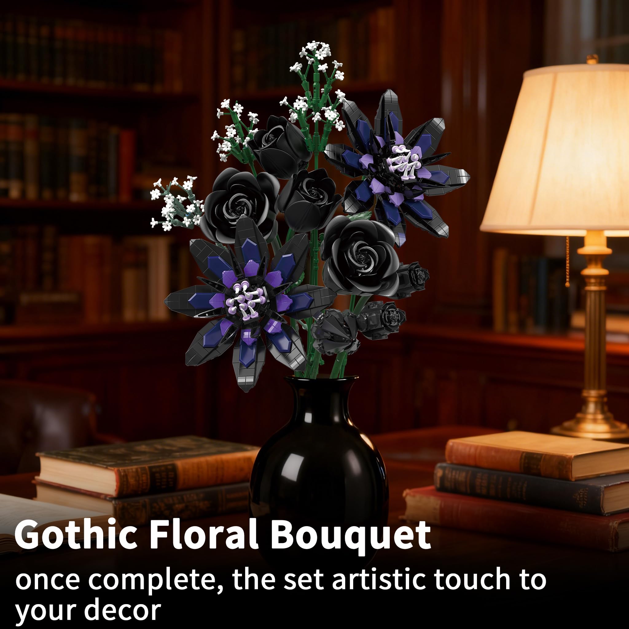 OQMI Flower Bouquet Building Set: great for desks, shelves, and mantels.