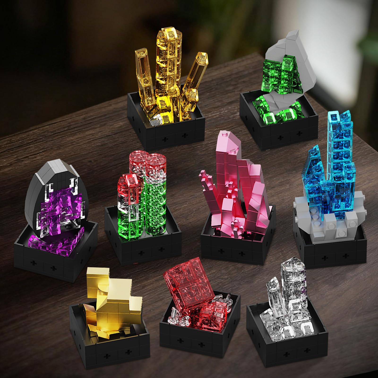 OQMI geology rock models showcase vibrant crystals for learning display.