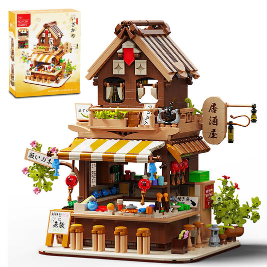 OQMI Izakaya building set front view for display and storytelling