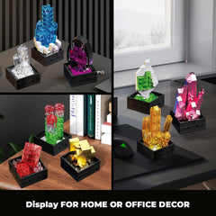 OQMI geology decor set enhances office ambiance with natural accents.