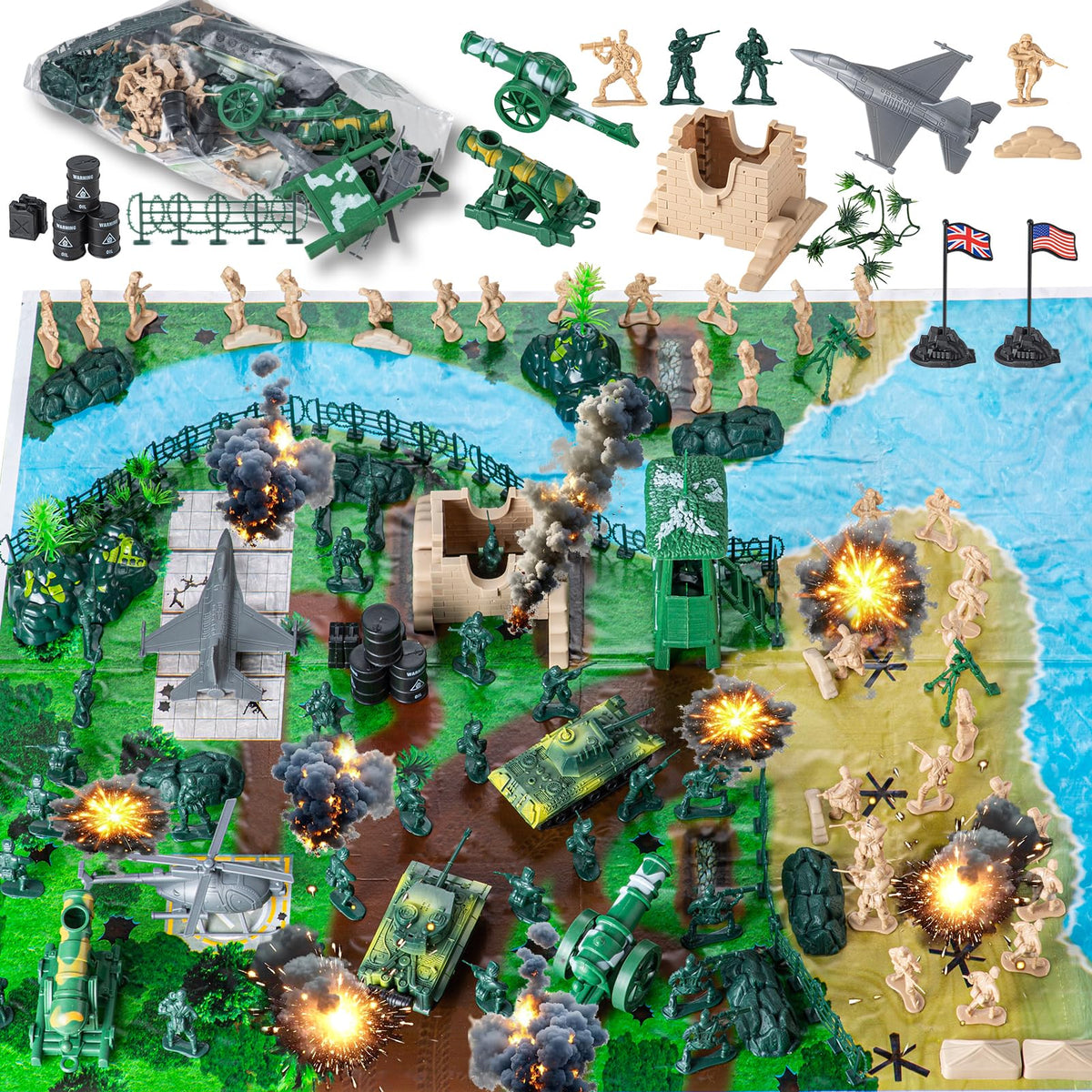 oqotoy Army Men tank image shows a durable combat vehicle for immersive battle play and storytelling
