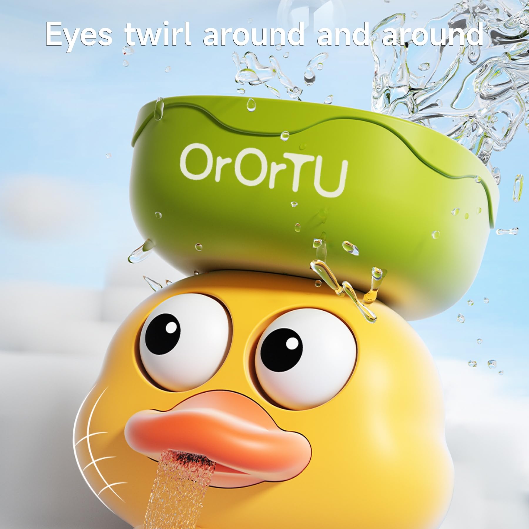 OR OR TU bath toy propeller spins with water flow for bath-time excitement.