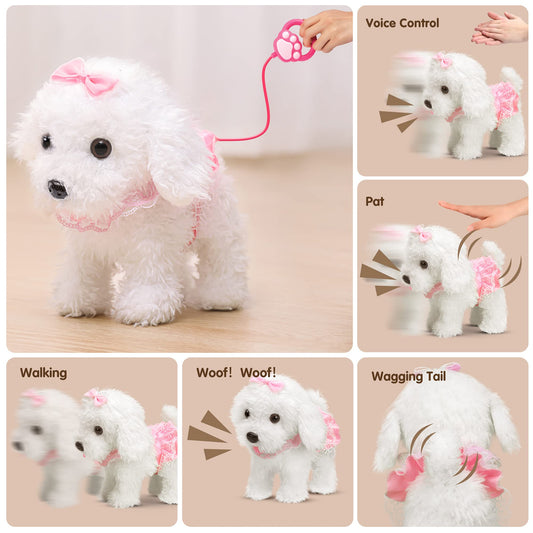 OR OR TU interactive plush puppy in dress-up setup for imaginative scenarios
