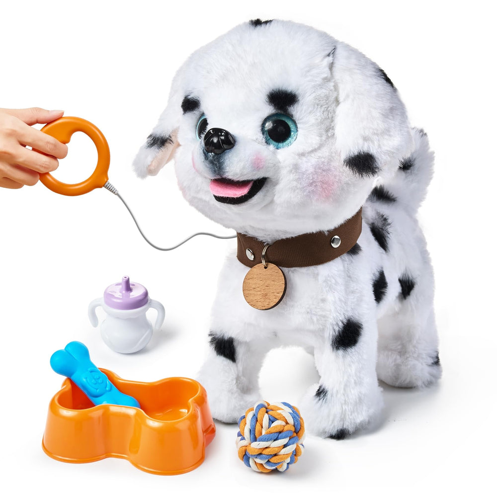 OR OR TU walking barking toy dog with remote leash for interactive playtime.