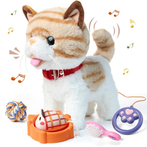 OR OR TU Walking Talking Cat with remote leash demonstrates lifelike motion for imaginative play.