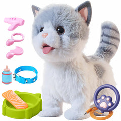 OR OR TU Walking Toy Cat with remote leash for guided pretend walking.
