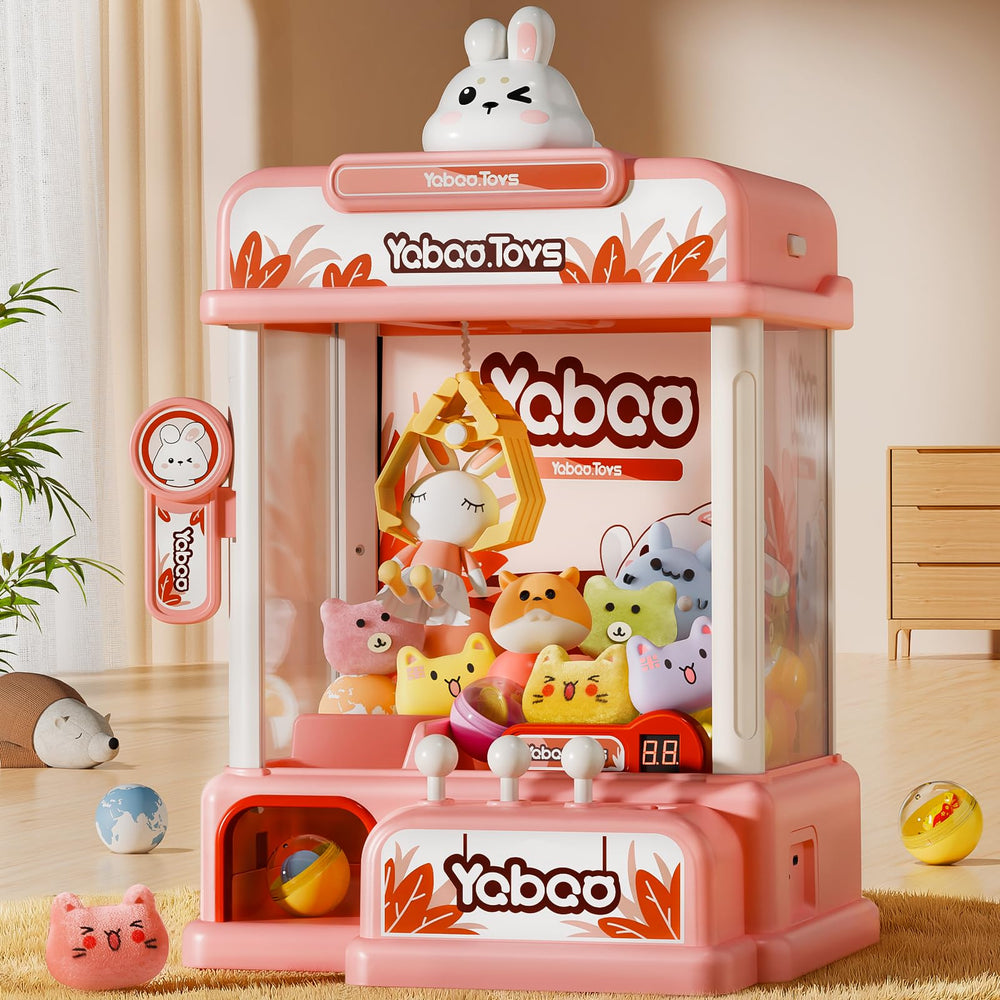 Orange Ocean 54pcs claw machine front view with vibrant lights for engaging playtime