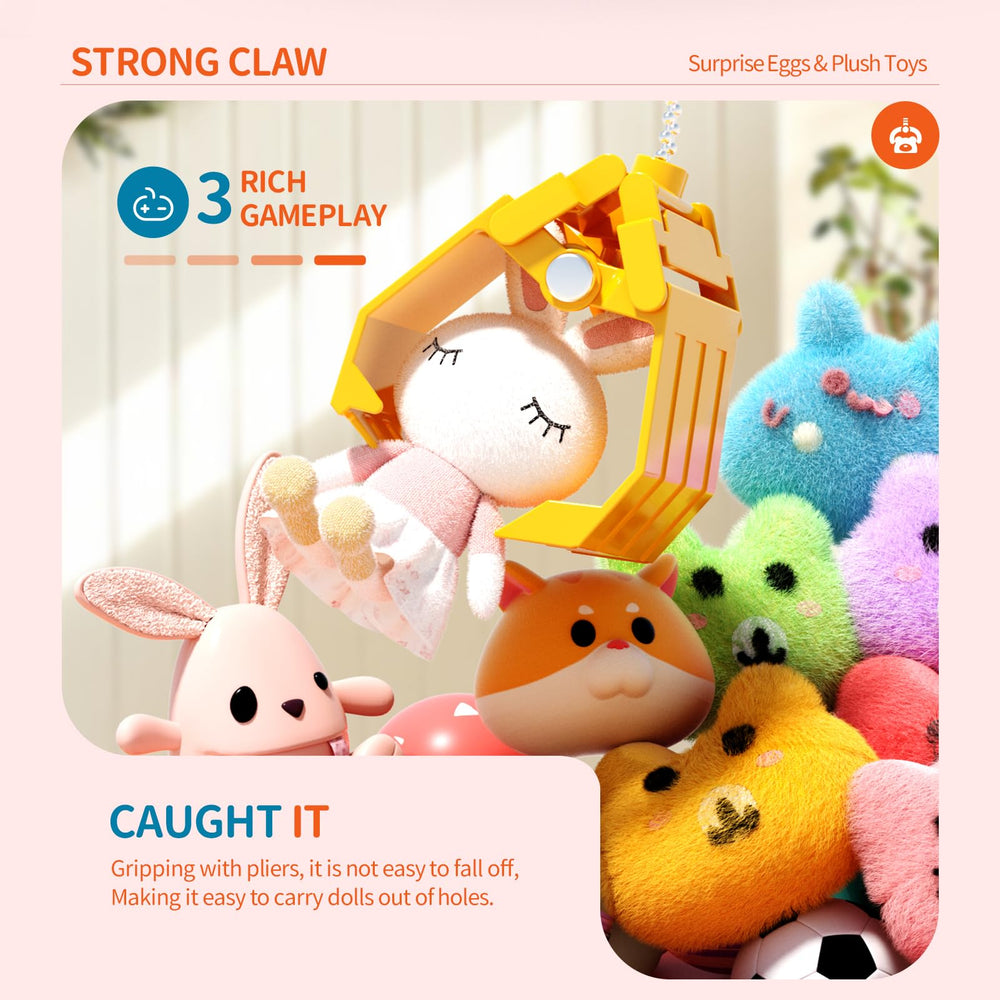 Orange Ocean 54pcs claw machine side view highlighting interactive claw action