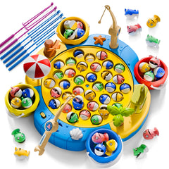 Orange Ocean 66pcs magnetic fishing game fish collection engages kids with colorful pretend fishing play