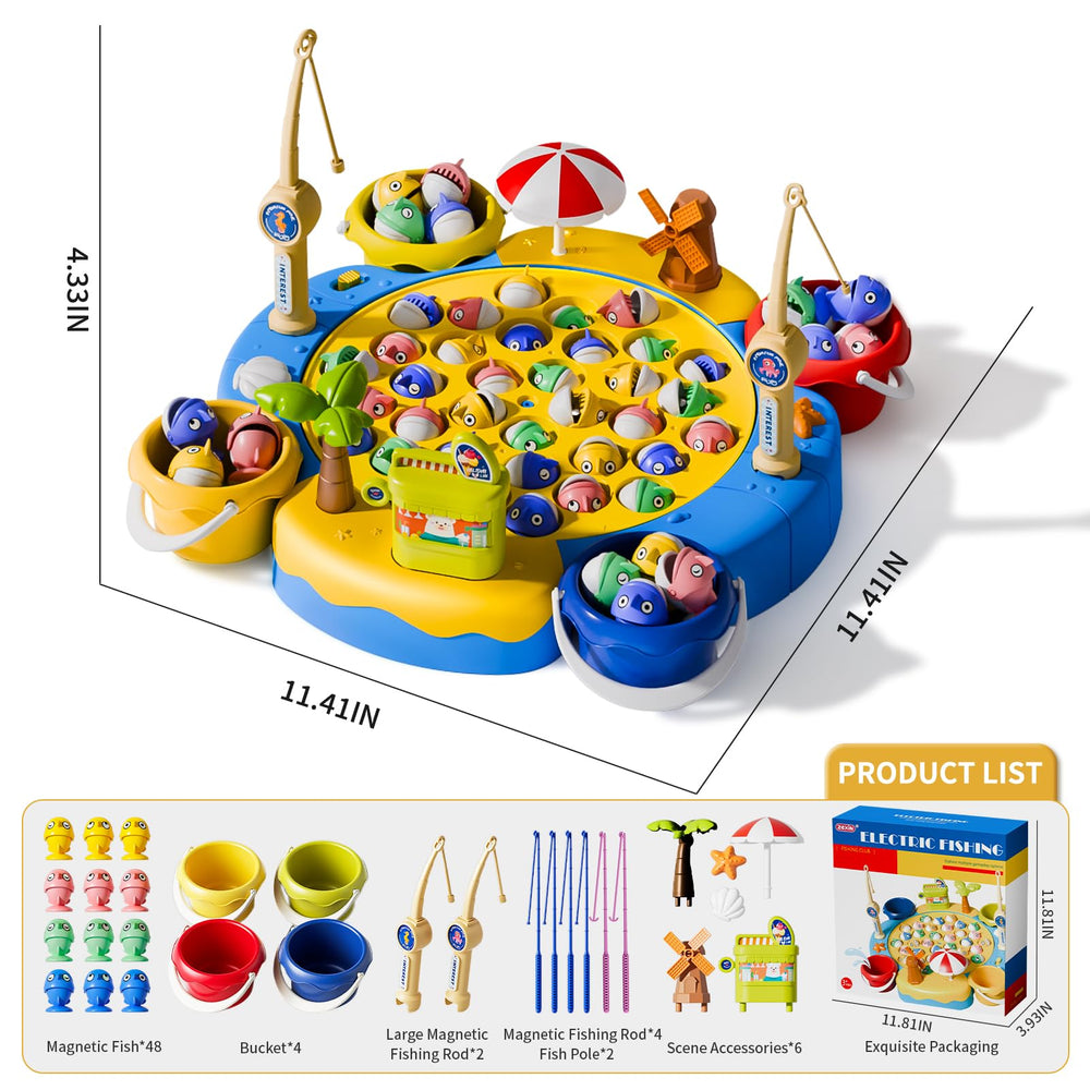Orange Ocean 66pcs magnetic fishing game landscape decorations spark imaginative ocean scenes