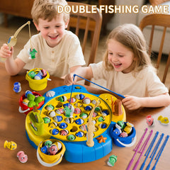 Orange Ocean 66pcs magnetic fishing game turntable spins smoothly with appealing music