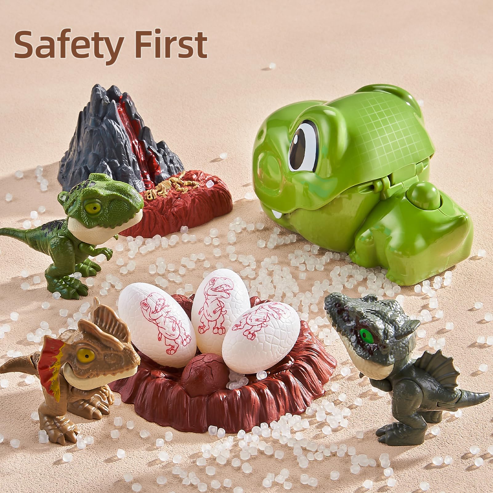 Orange Ocean dinosaur eggs invite nurturing play and scene-building