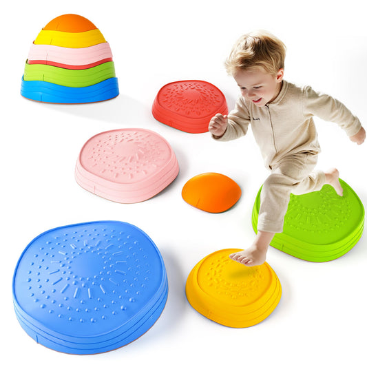 Oranmew stepping stones six-piece set for balance and sensory play