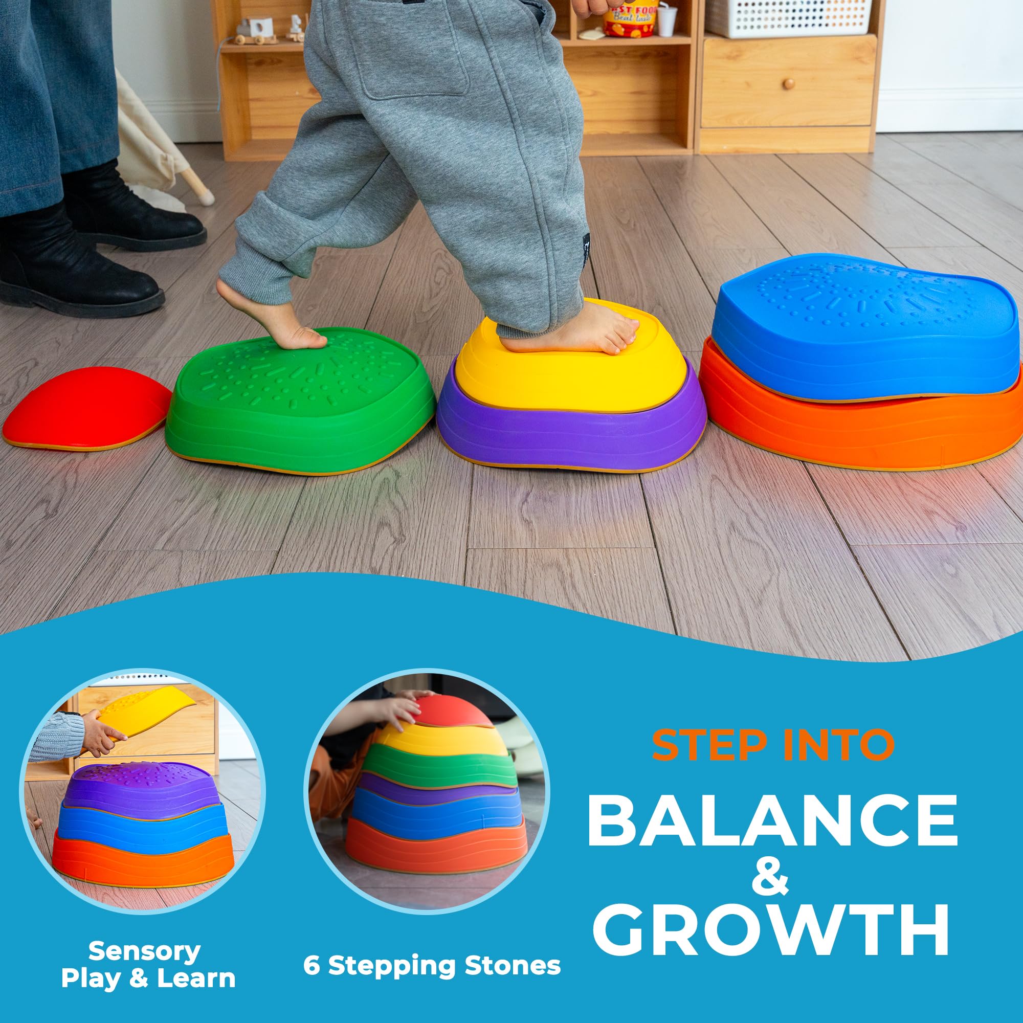 Oranmew stepping stones endure outdoor use in any weather, keeping activity safe on grass.