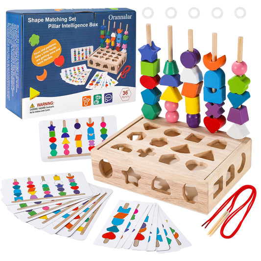 Orannalar 3-in-1 beads display with colorful shapes for early color recognition.