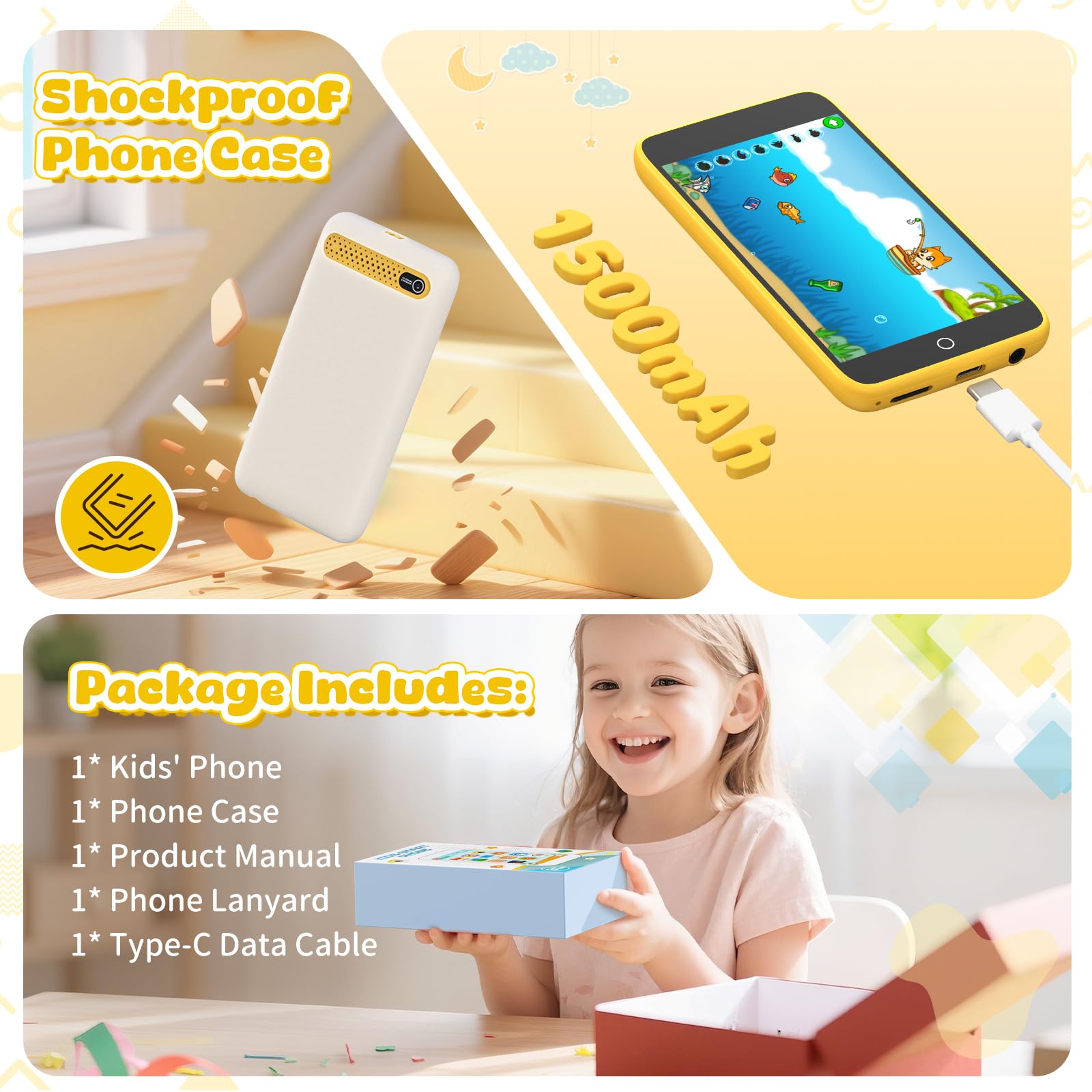 Orantronx Kids Phone 3-97-inch display, enabling vivid photos and videos