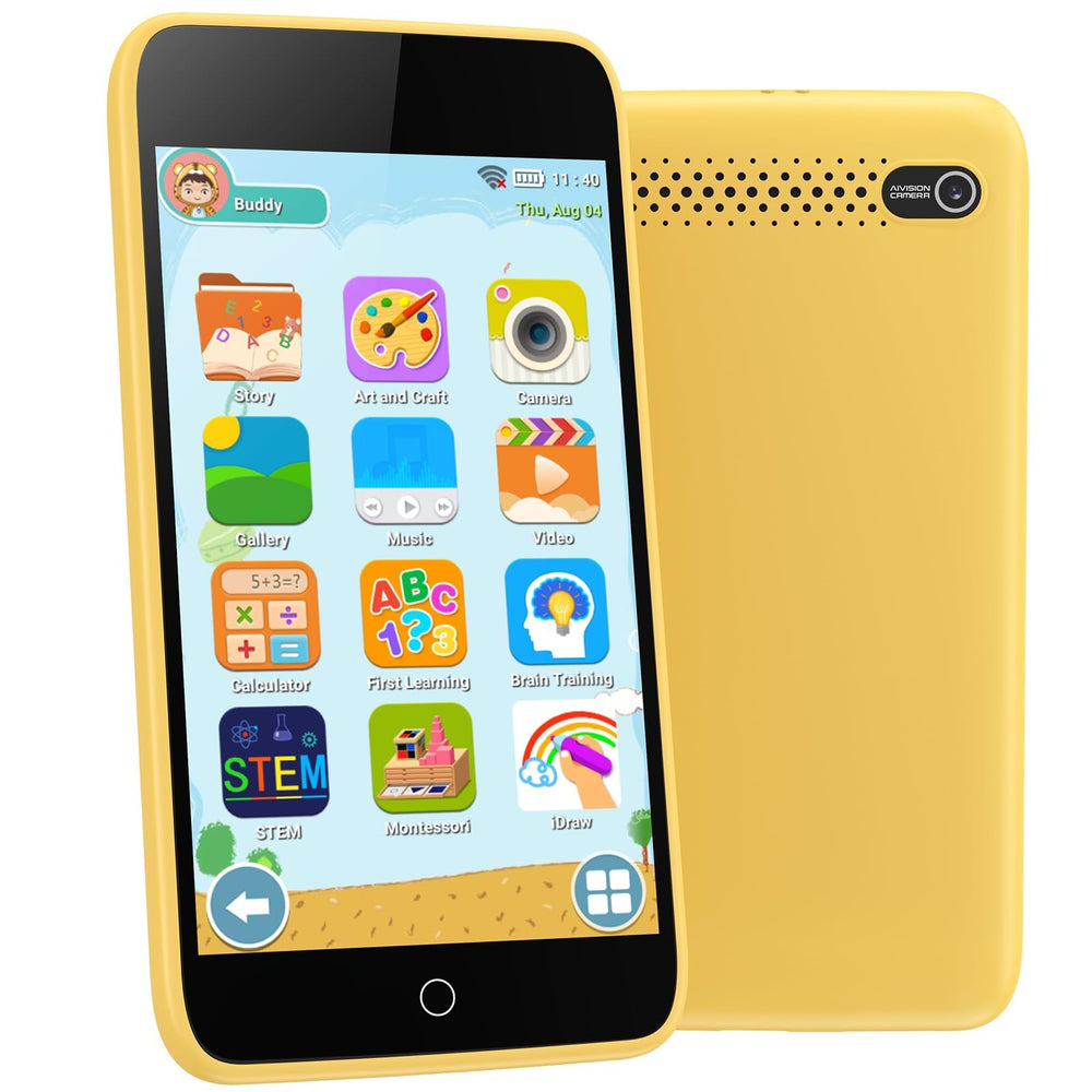 Orantronx Kids Phone front view, compact learning device for curious minds