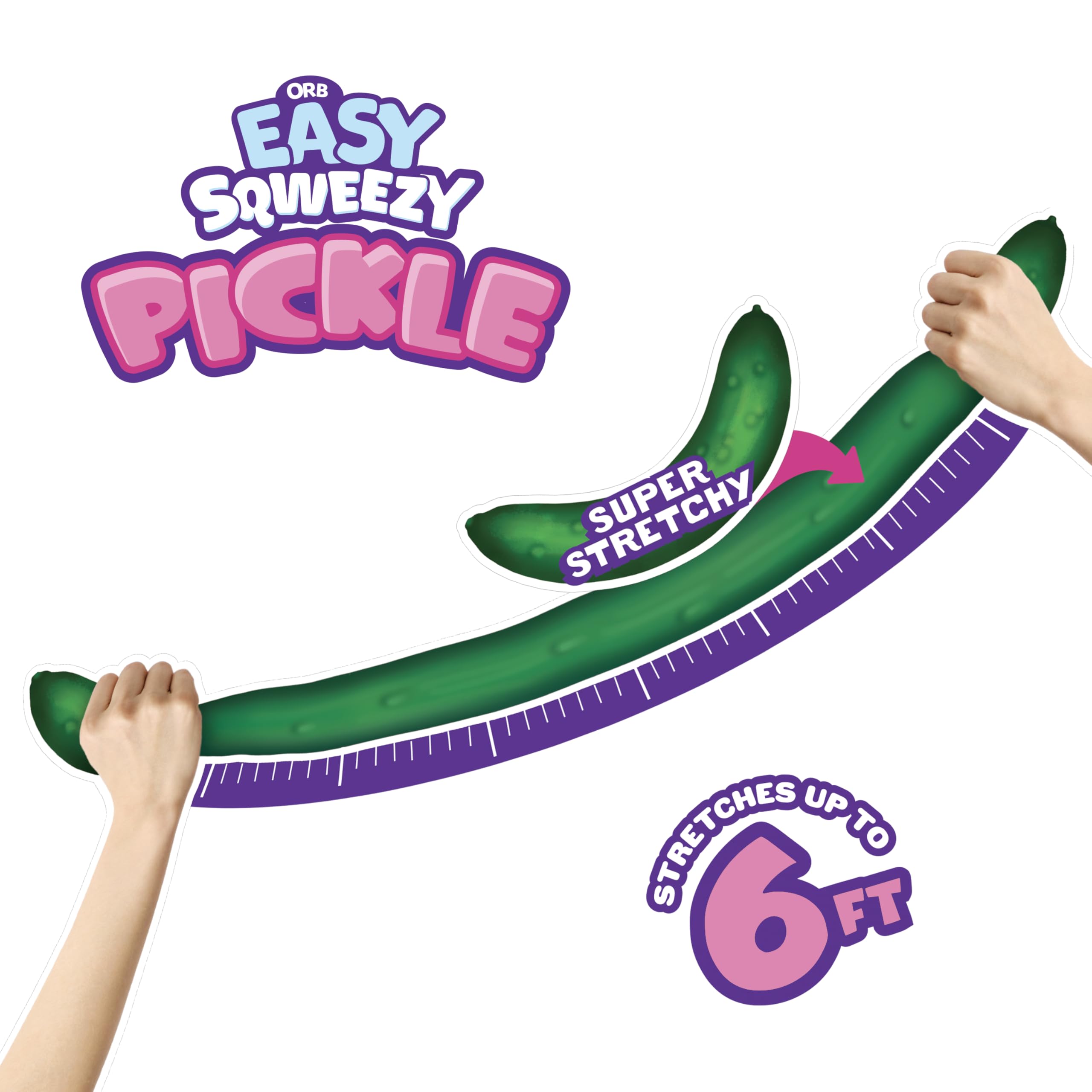 Giant Stretchy Pickle demonstrates up to six feet of playful fidgeting.