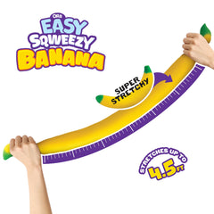 The Orb Factory Easy Sqweezy Giant Stretchy Banana, 6ft extended stretch for stress relief