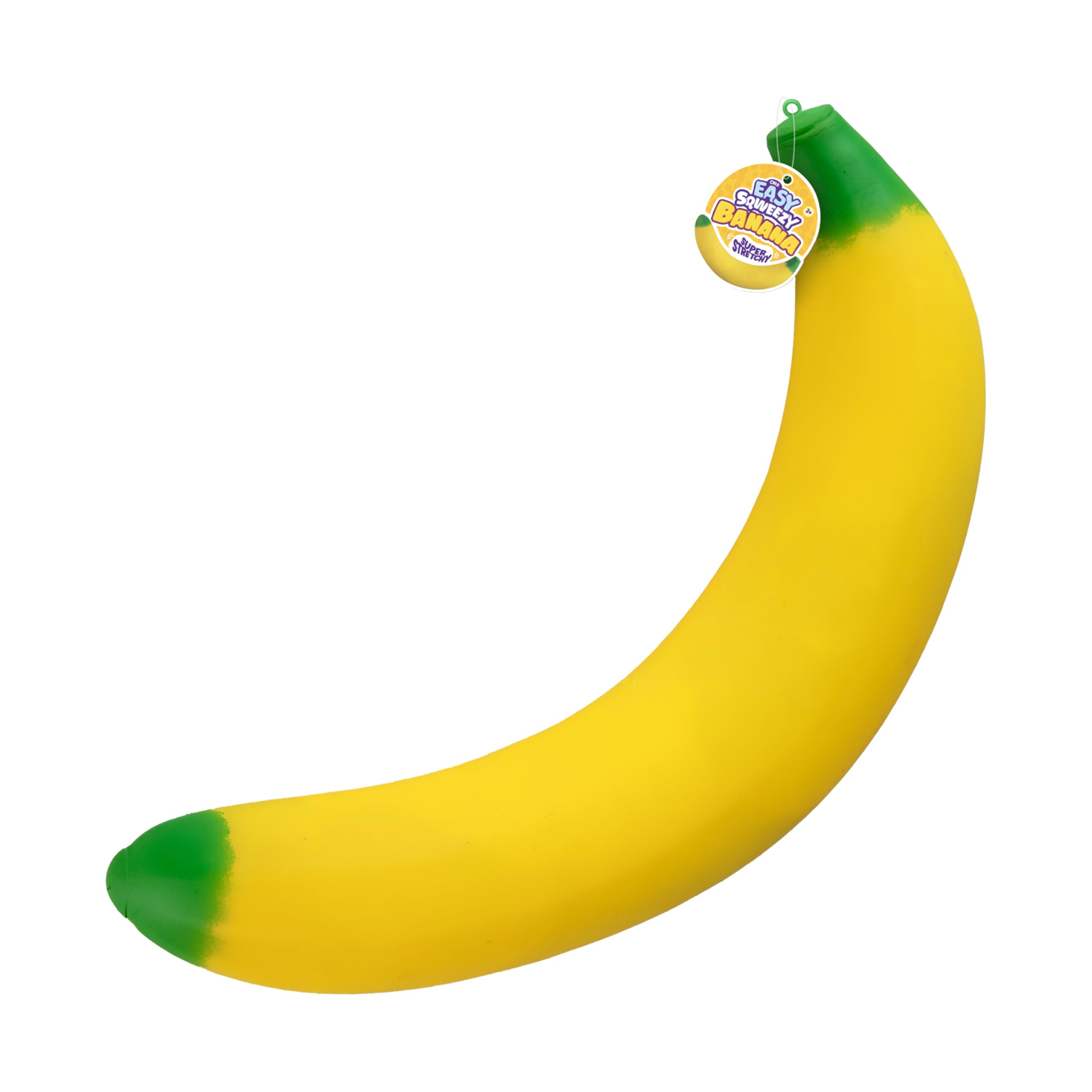 The Orb Factory Easy Sqweezy Giant Stretchy Banana washable for repeated fun and easy cleaning