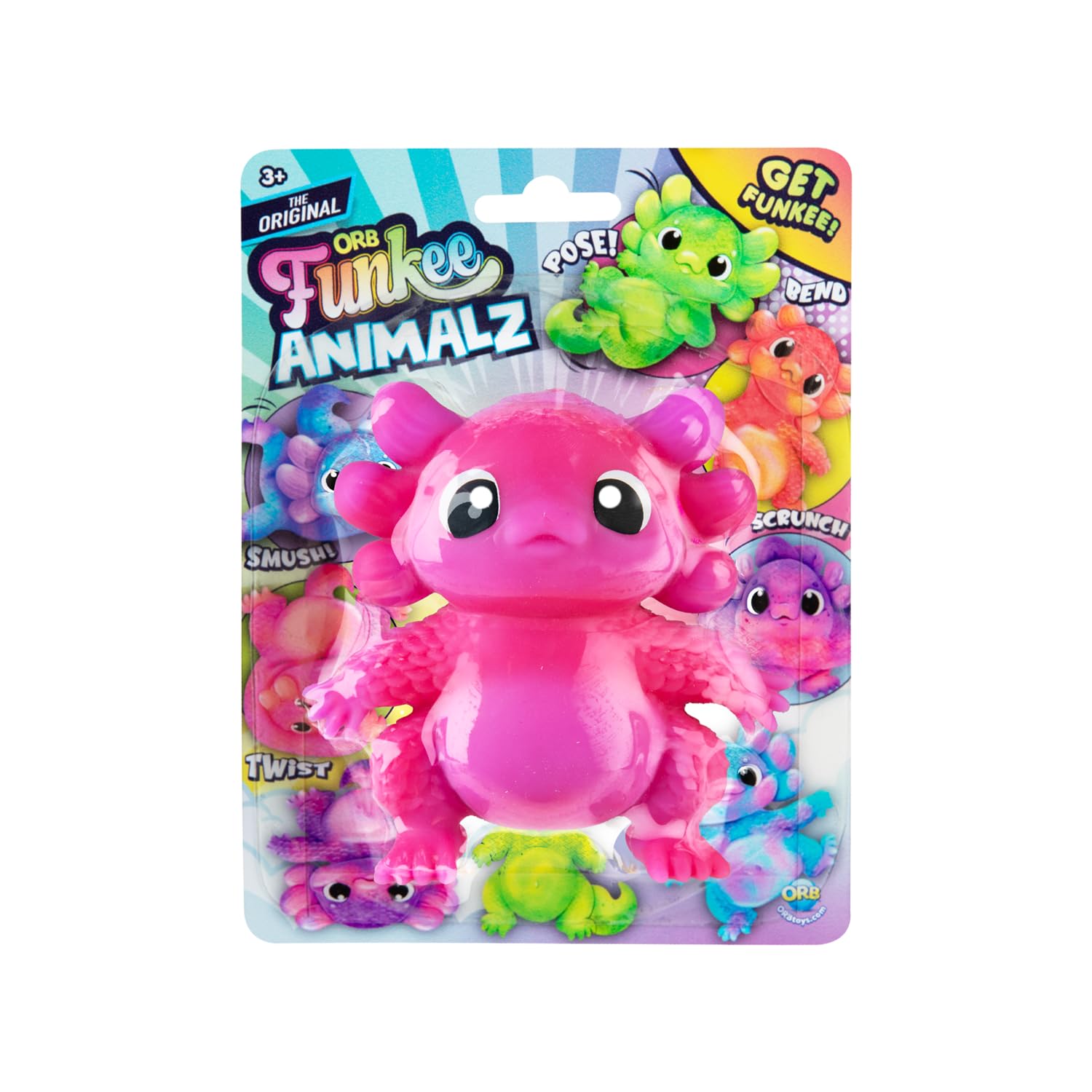 Orb Funkee Animalz Mega Axolotl gift-pack, a playful surprise for all ages.