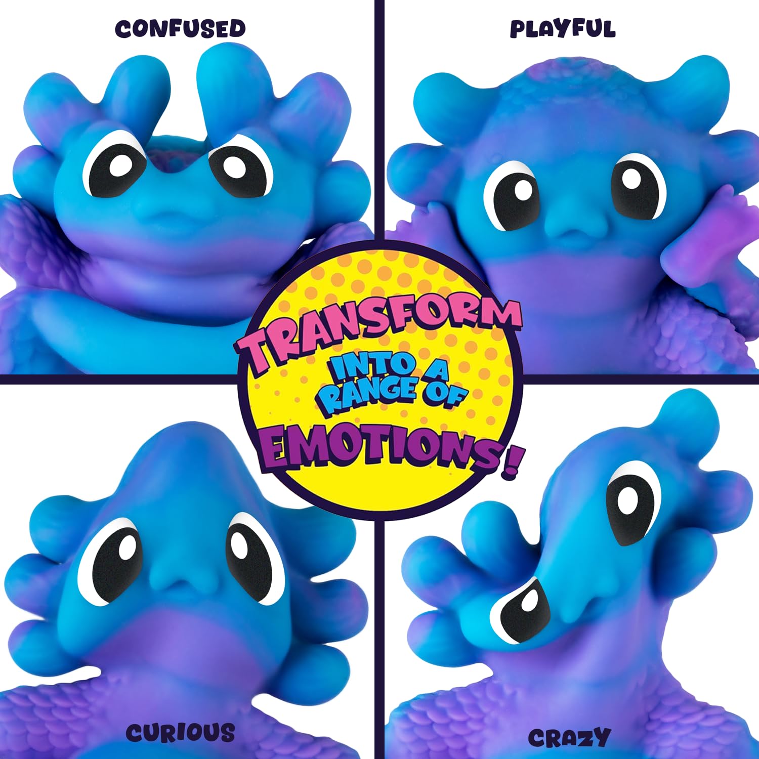 Orb Funkee Animalz Mega Axolotl pink-grape side view, washable and quick to reshape.