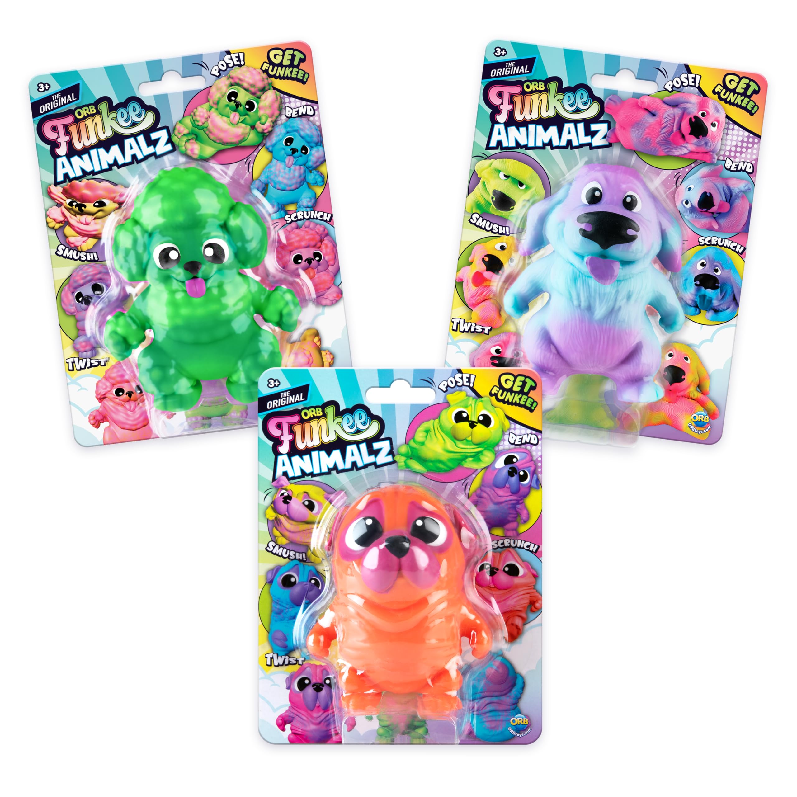 Orb Funkee Animalz Mega Dogs blue purple retriever poseable for playful photos