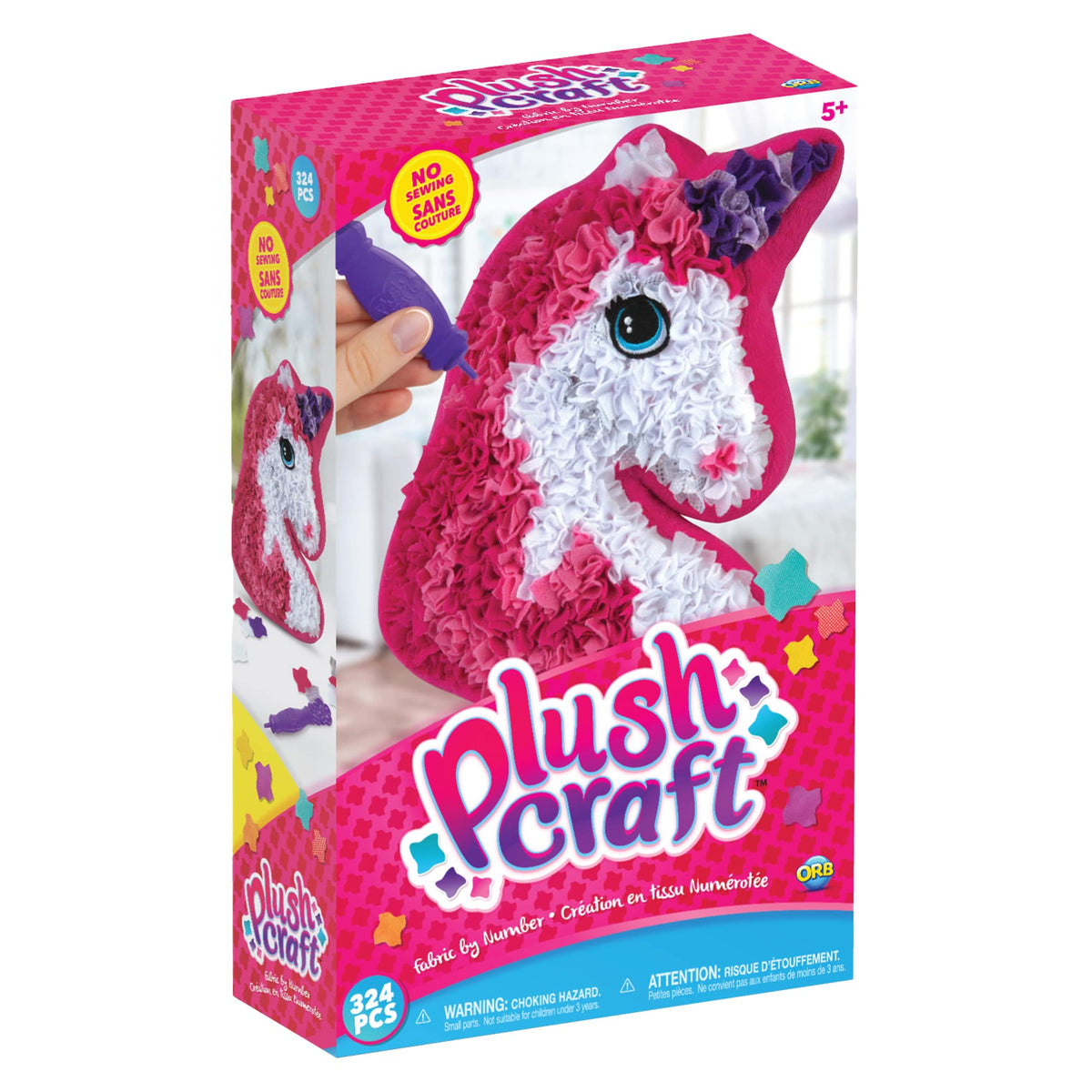 The Orb Factory PlushCraft unicorn pillow kit showcases a cozy unicorn craft for kids.