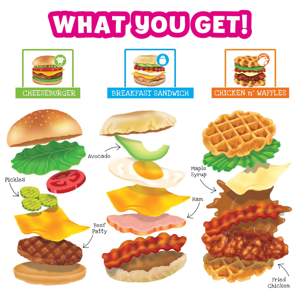 Ultimate Stretchee Breakfast Sandwich image highlights squishy buns and sensory satisfaction.